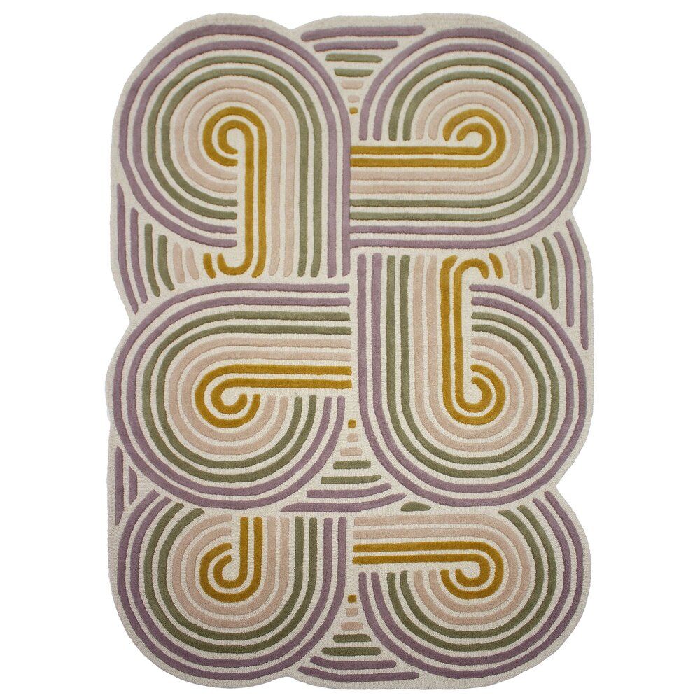 Wollen vloerkleed - Spiral Shaped Groen/Kleurrijk Wollen vloerkleed - Spiral Shaped Groen/Kleurrijk