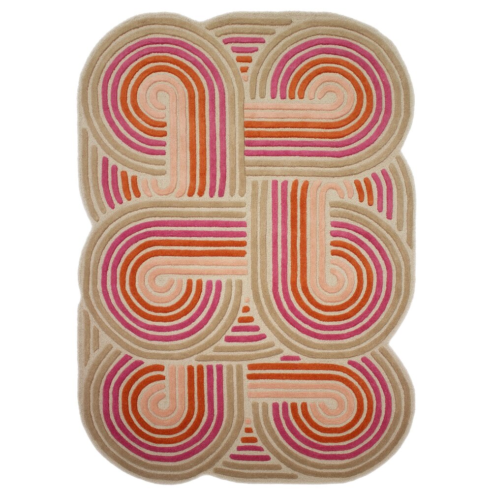 Wollen vloerkleed - Spiral Shaped Roze/Kleurrijk Wollen vloerkleed - Spiral Shaped Roze/Kleurrijk