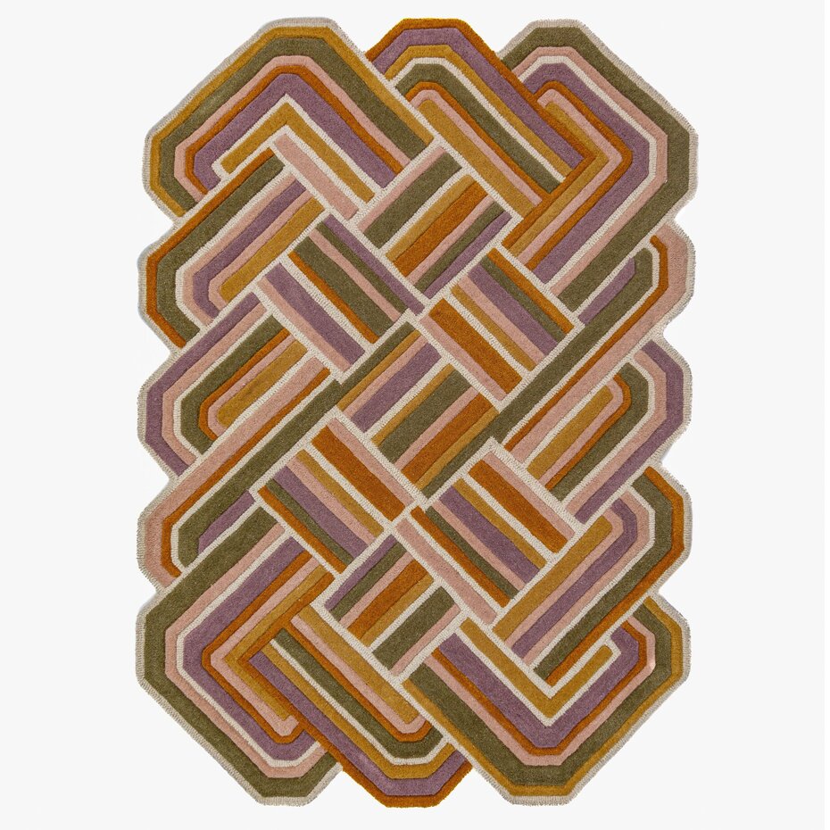 Wollen vloerkleed - Lattice Shaped Lila/Multi Wollen vloerkleed - Lattice Shaped Lila/Multi