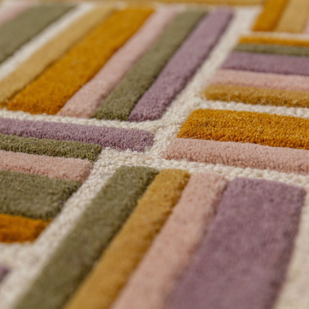 Wollen vloerkleed - Lattice Shaped Lila/Multi Wollen vloerkleed - Lattice Shaped Lila/Multi