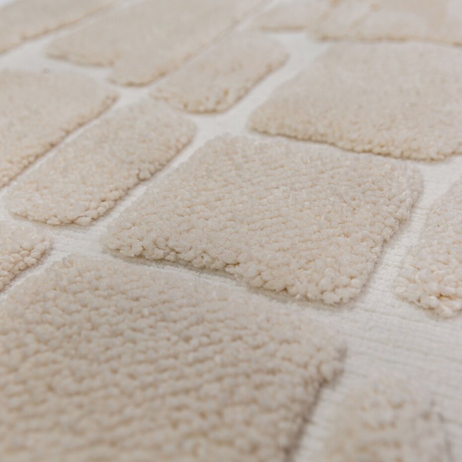 Modern vloerkleed - Esra Cobbled Creme Modern vloerkleed - Esra Cobbled Creme