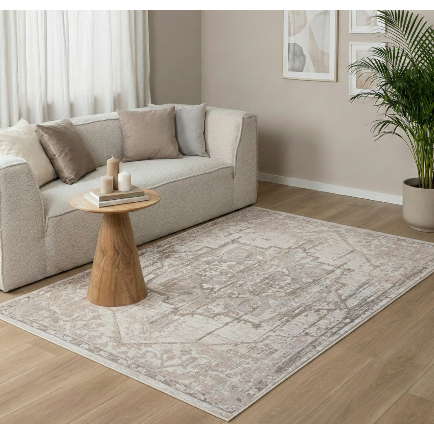 Paco Home Vloerkleed Woonkamer Vintage Oosters Patroon Abstract meerdere dessins Kleuren, Maat:160x230 cm, Kleur:Crème