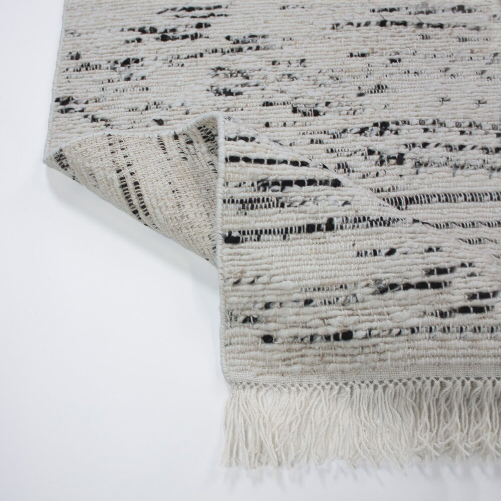 Wollen vloerkleed - Ellsa Zwart/Creme Wollen vloerkleed - Ellsa Zwart/Creme