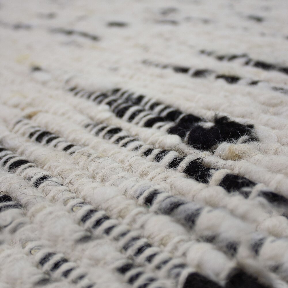Wollen vloerkleed - Ellsa Zwart/Creme Wollen vloerkleed - Ellsa Zwart/Creme