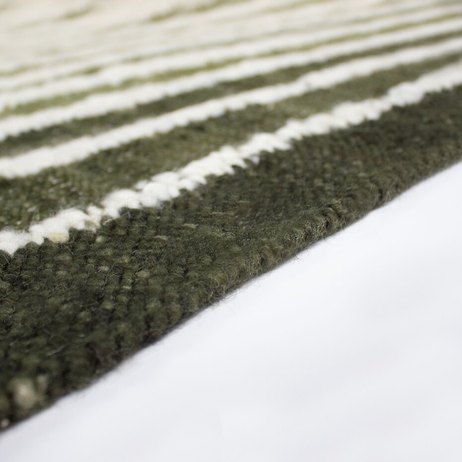 Wollen vloerkleed - Boucle Frame Groen Wollen vloerkleed - Boucle Frame Groen