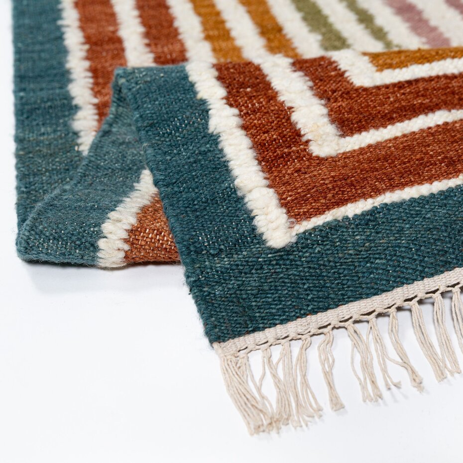 Wollen vloerkleed - Boucle Frame Multicolor Wollen vloerkleed - Boucle Frame Multicolor