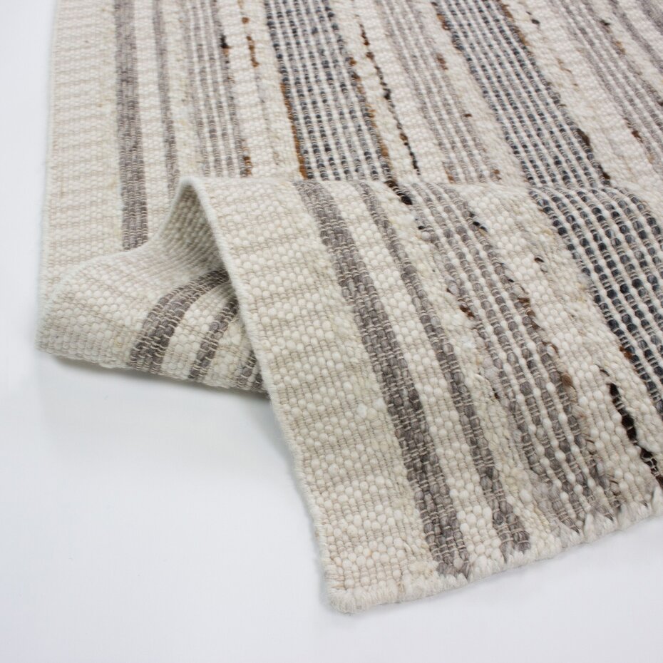 Wollen vloerkleed - Veya Stripe Naturel Wollen vloerkleed - Veya Stripe Naturel