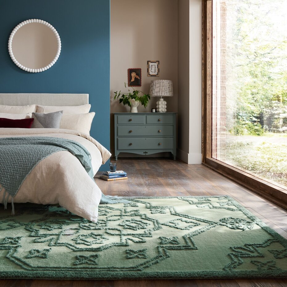 Wollen vintage vloerkleed - Sable Duck Egg Groen Wollen vintage vloerkleed - Sable Duck Egg Groen