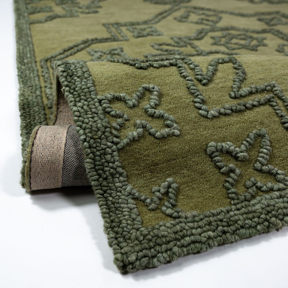 Wollen vintage vloerkleed - Sable Groen Wollen vintage vloerkleed - Sable Groen