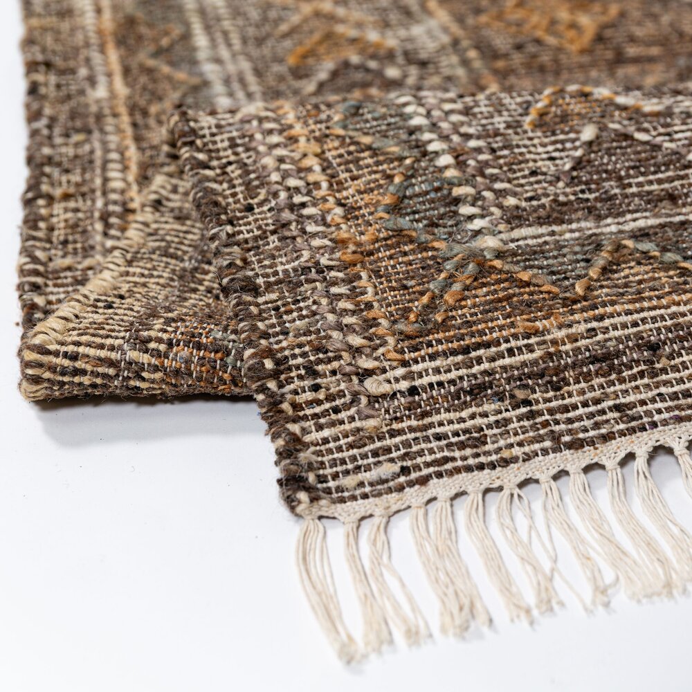 Jute-wol mix vloerkleed - Marra vintage Naturel/Bruin
