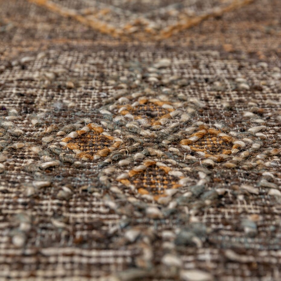 Jute-wol mix vloerkleed - Marra vintage Naturel/Bruin