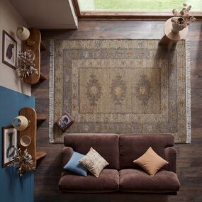 Jute-wol mix vloerkleed - Avena vintage Naturel/Bruin