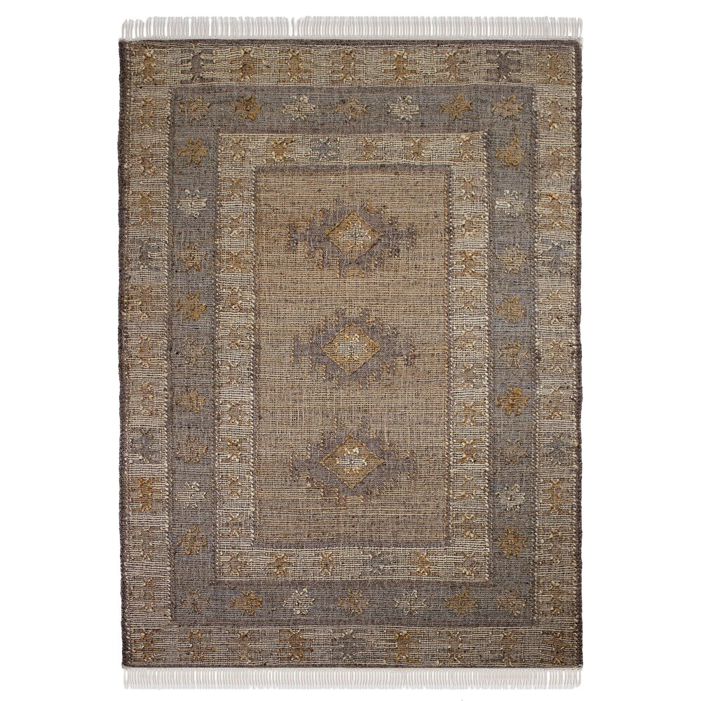 Jute-wol mix vloerkleed - Avena vintage Naturel/Bruin