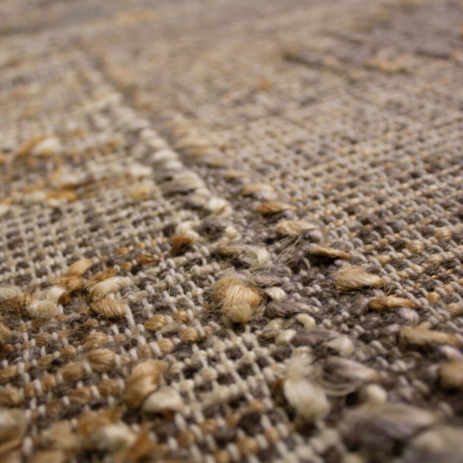 Jute-wol mix vloerkleed - Avena vintage Naturel/Bruin