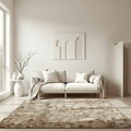Hoogpolig vloerkleed - Leopard Abstract Beige
