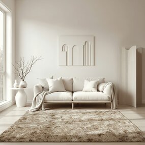 Hoogpolig vloerkleed - Leopard Abstract Beige Hoogpolig vloerkleed - Leopard Abstract Beige