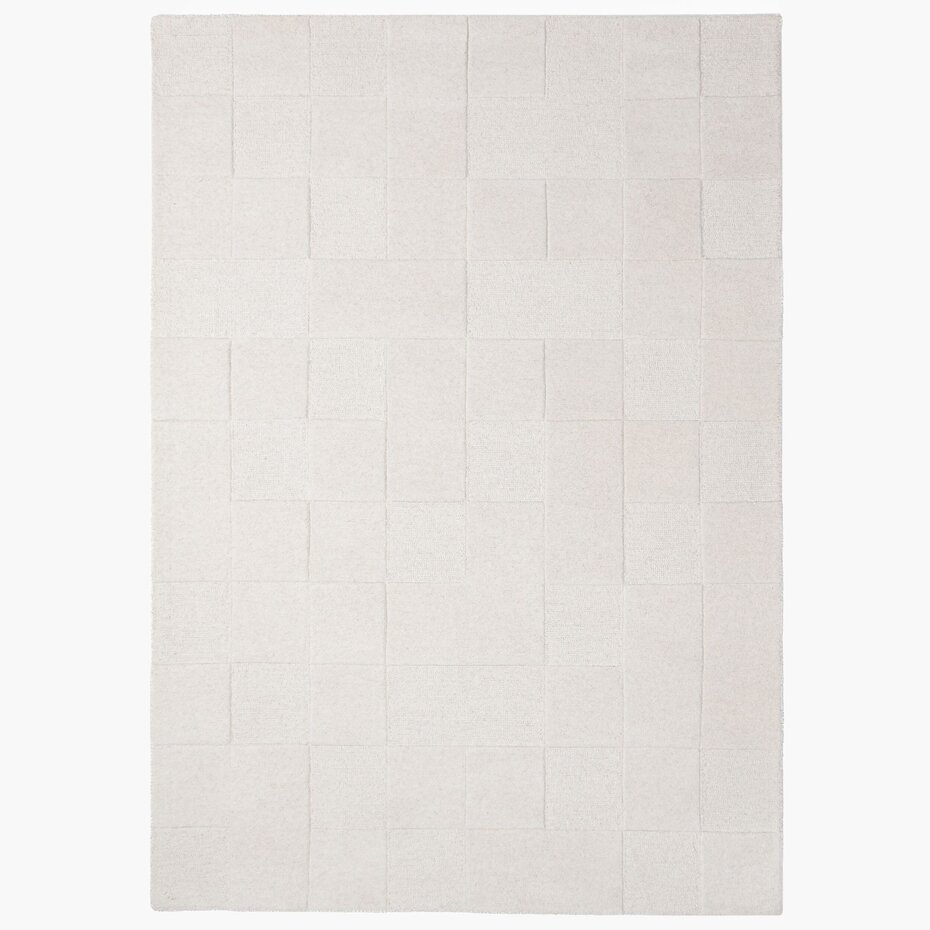 Wollen vloerkleed - Checkerboard Creme Wollen vloerkleed - Checkerboard Creme