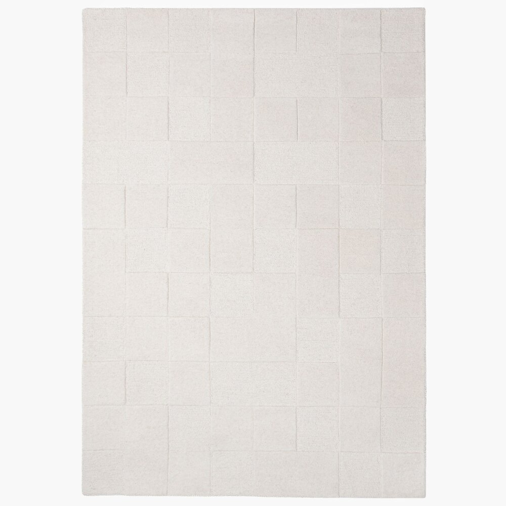 Wollen vloerkleed - Checkerboard Creme Wollen vloerkleed - Checkerboard Creme