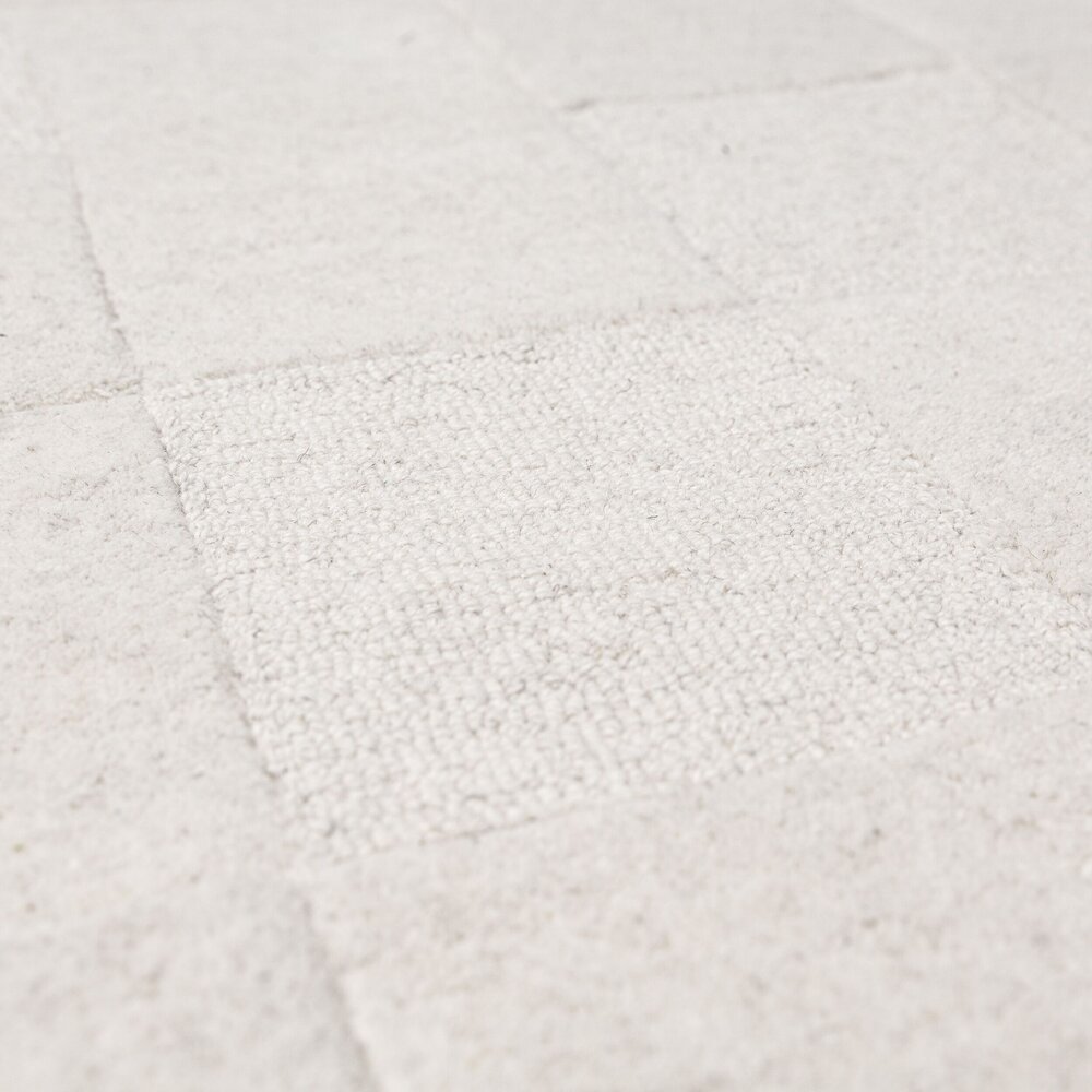 Wollen vloerkleed - Checkerboard Creme Wollen vloerkleed - Checkerboard Creme