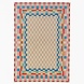 Wollen vloerkleed - Checkered Border Kleurrijk