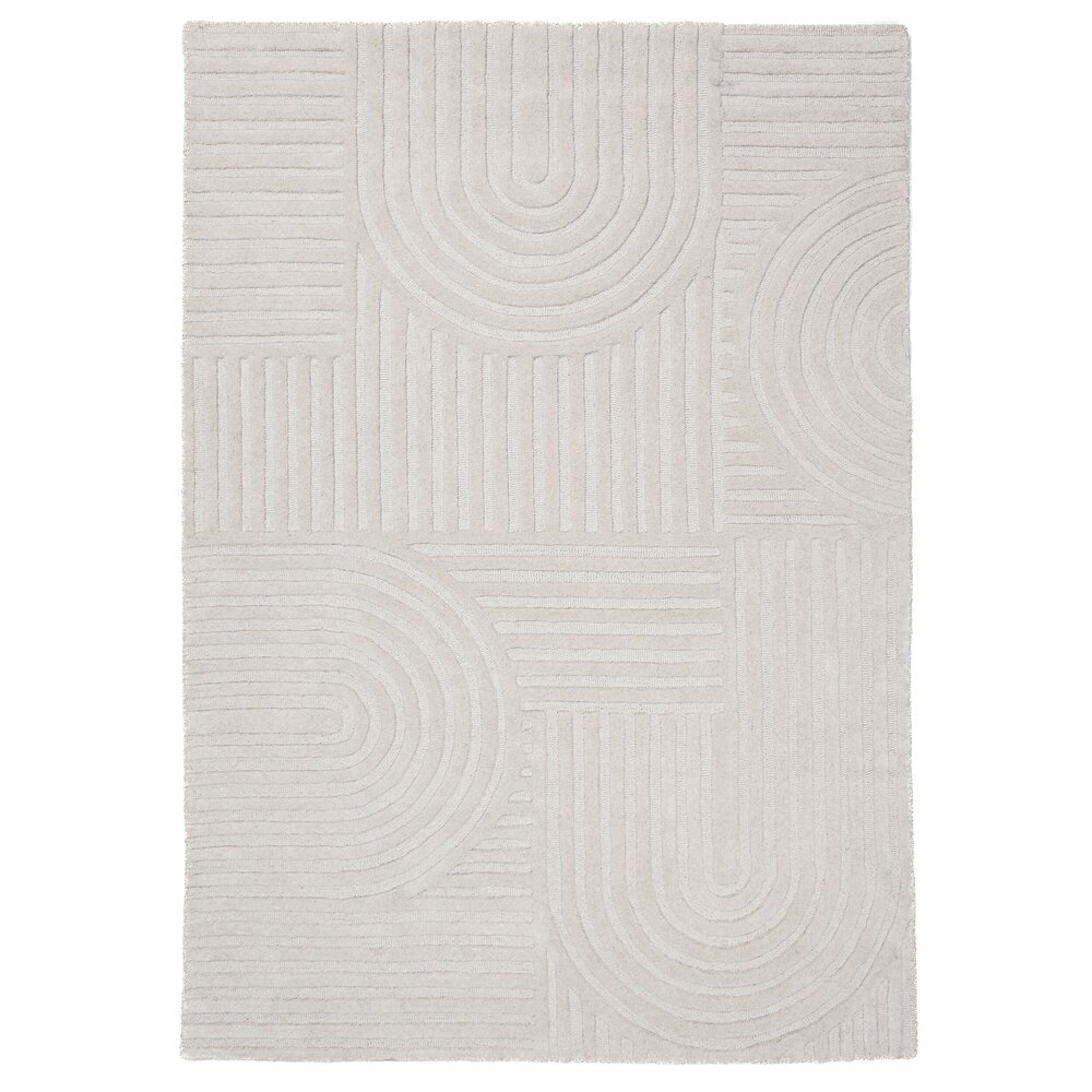 Wollen japandi vloerkleed - Zen Garden Creme