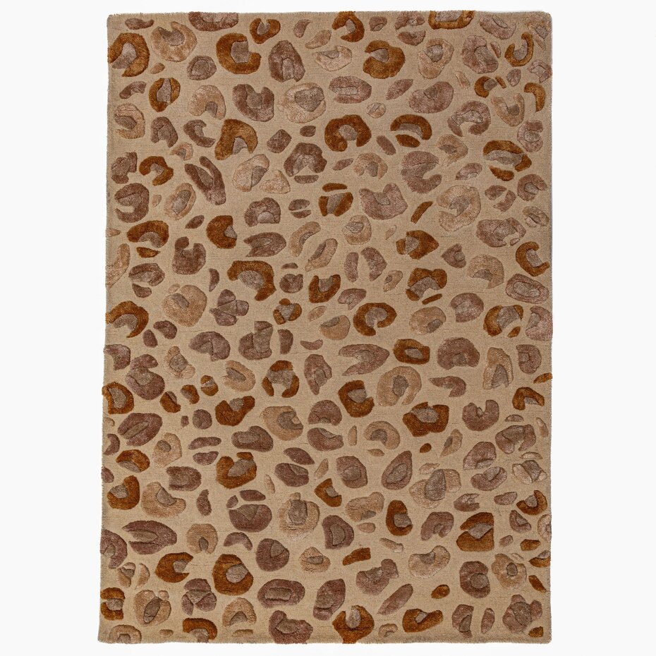 Viscose vloerkleed - Leopard Print Naturel/Beige
