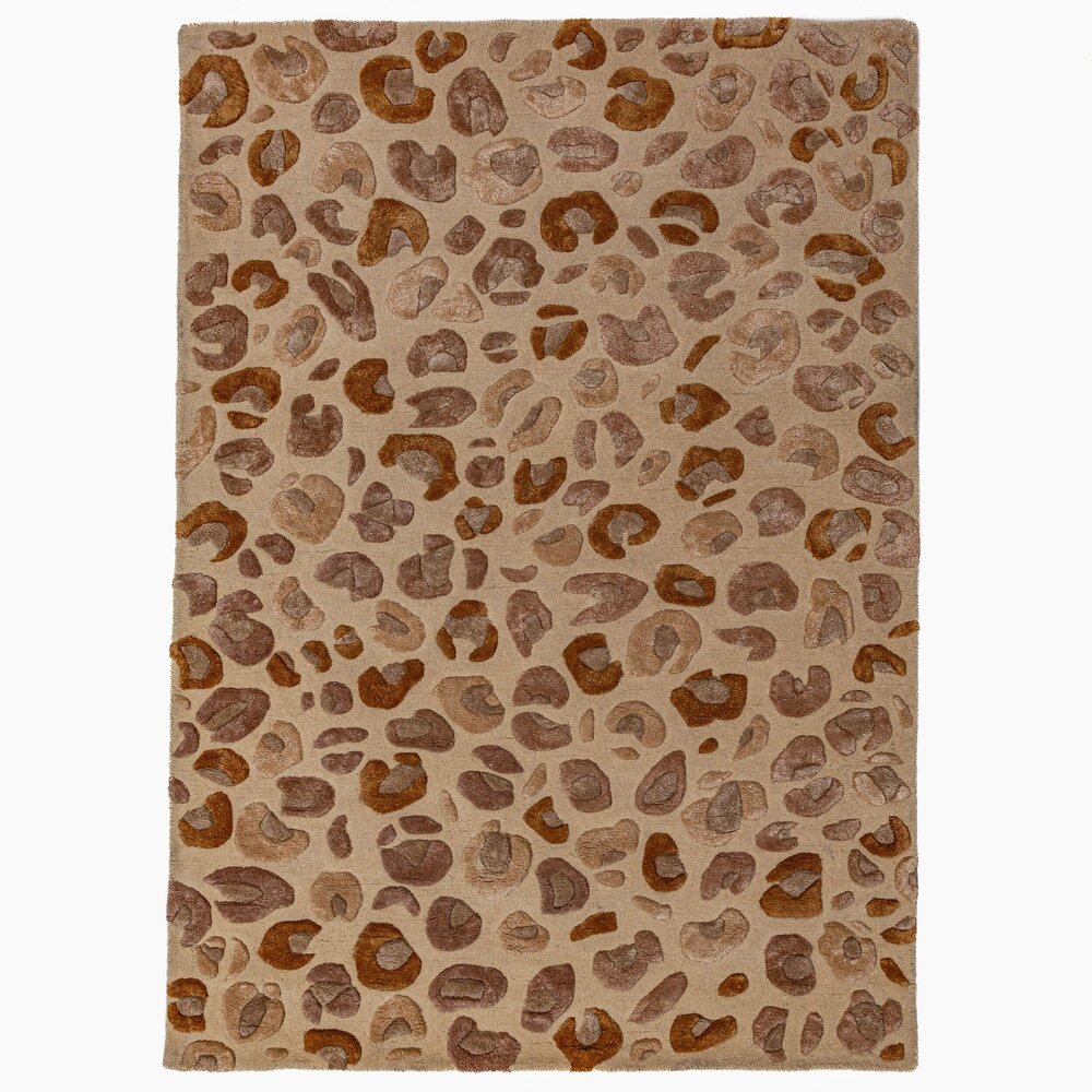 Viscose vloerkleed - Leopard Print Naturel/Beige