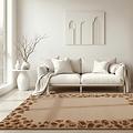 Viscose vloerkleed - Leopard Frame Naturel/Beige