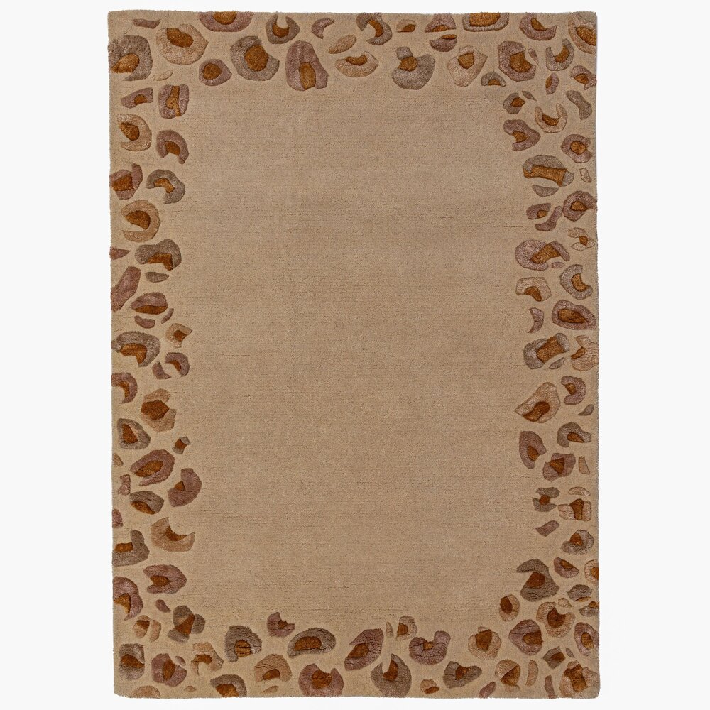 Viscose vloerkleed - Leopard Frame Naturel/Beige
