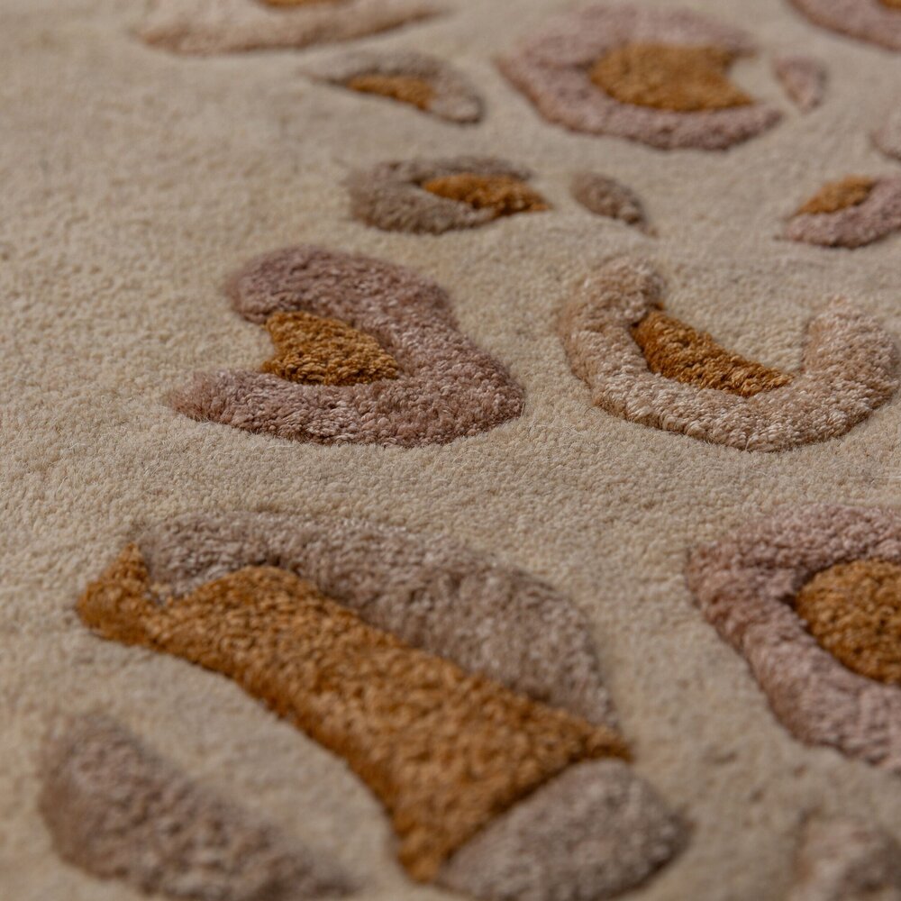 Viscose vloerkleed - Leopard Frame Naturel/Beige