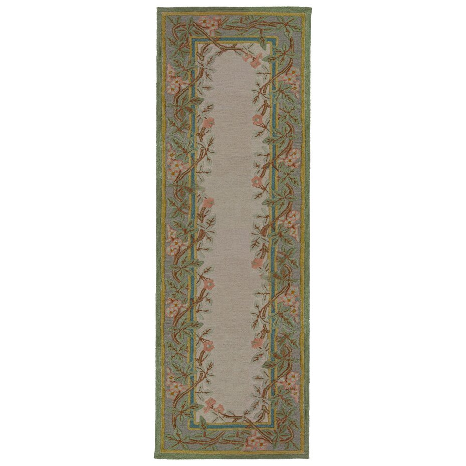 Wollen loper - Verona Groen/Kleurrijk Wollen loper - Verona Groen/Kleurrijk