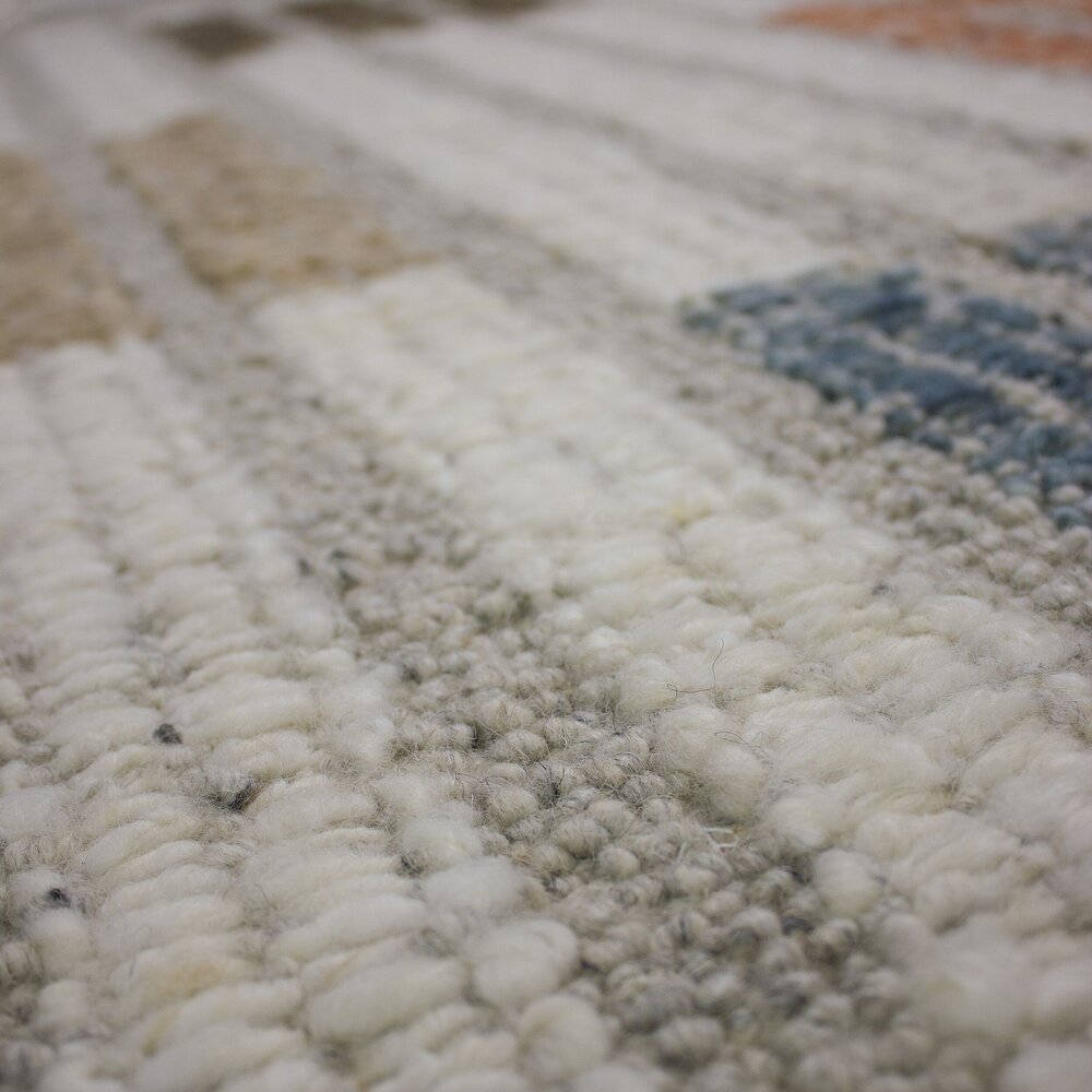 Wollen loper - Alder Boucle Blocks Multi Wollen loper - Alder Boucle Blocks Multi