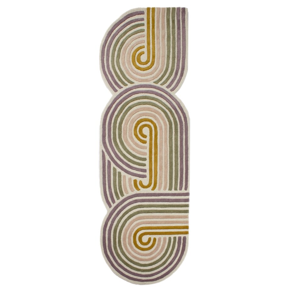 Wollen loper - Spiral Shaped Groen/Kleurrijk Wollen loper - Spiral Shaped Groen/Kleurrijk