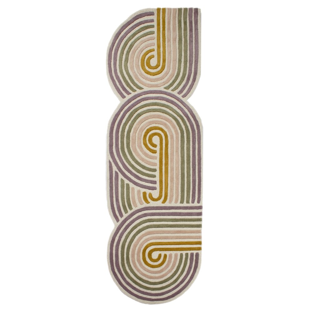 Wollen loper - Spiral Shaped Groen/Kleurrijk Wollen loper - Spiral Shaped Groen/Kleurrijk