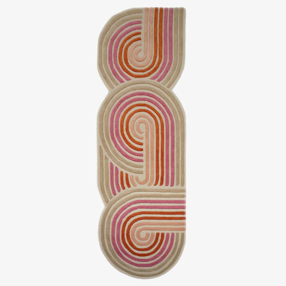 Wollen loper - Spiral Shaped Roze/Kleurrijk Wollen loper - Spiral Shaped Roze/Kleurrijk