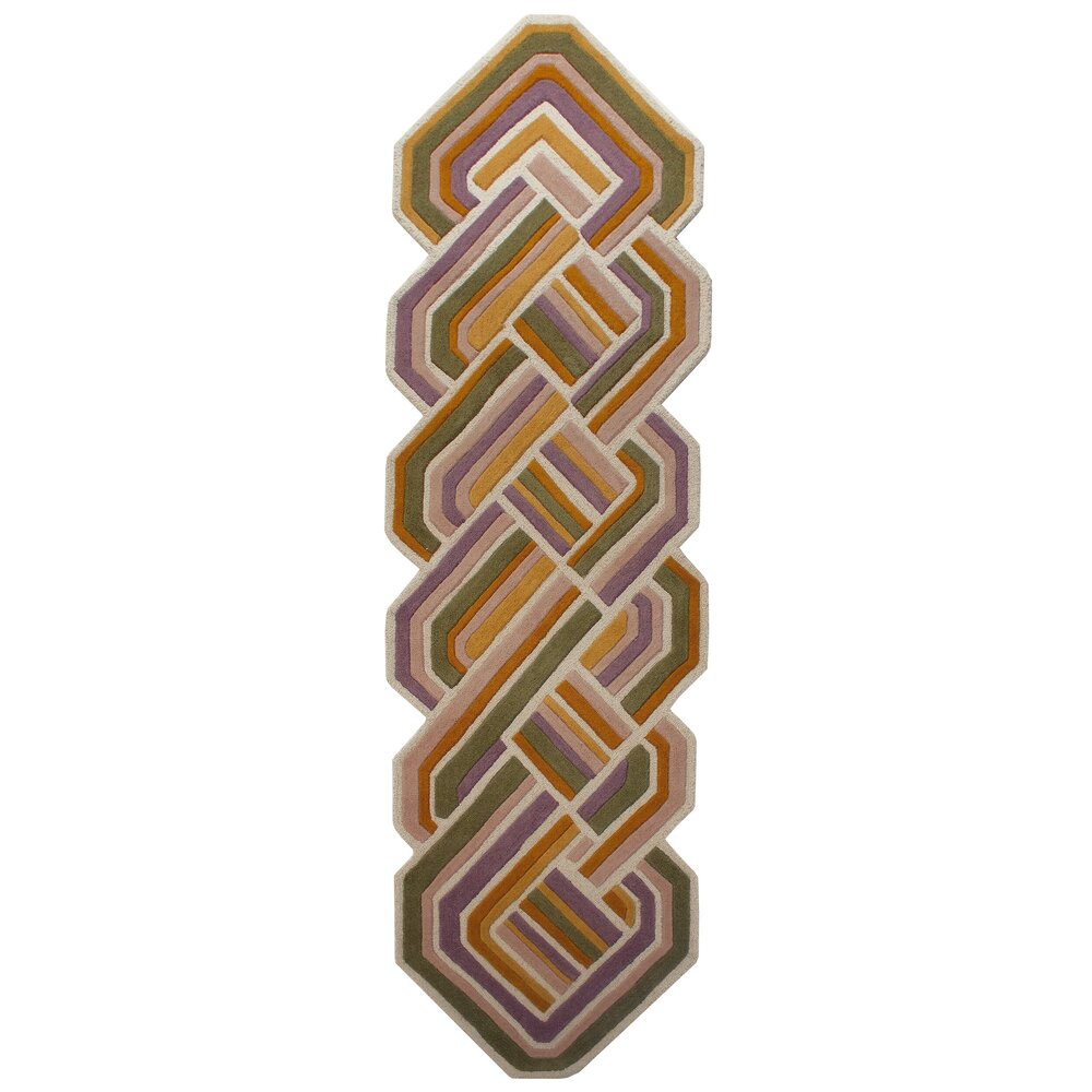 Wollen loper - Lattice Shaped Lila/Multi Wollen loper - Lattice Shaped Lila/Multi