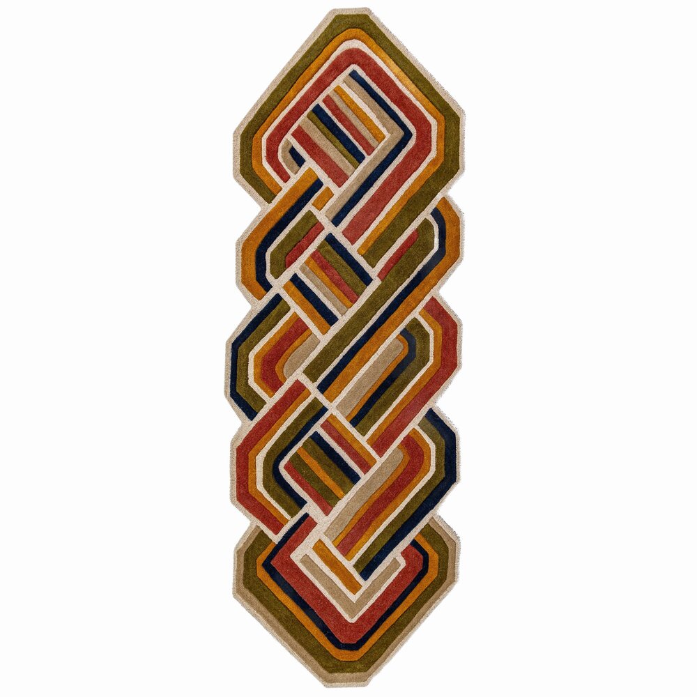 Wollen loper - Lattice Shaped Terracotta/Multi Wollen loper - Lattice Shaped Terracotta/Multi