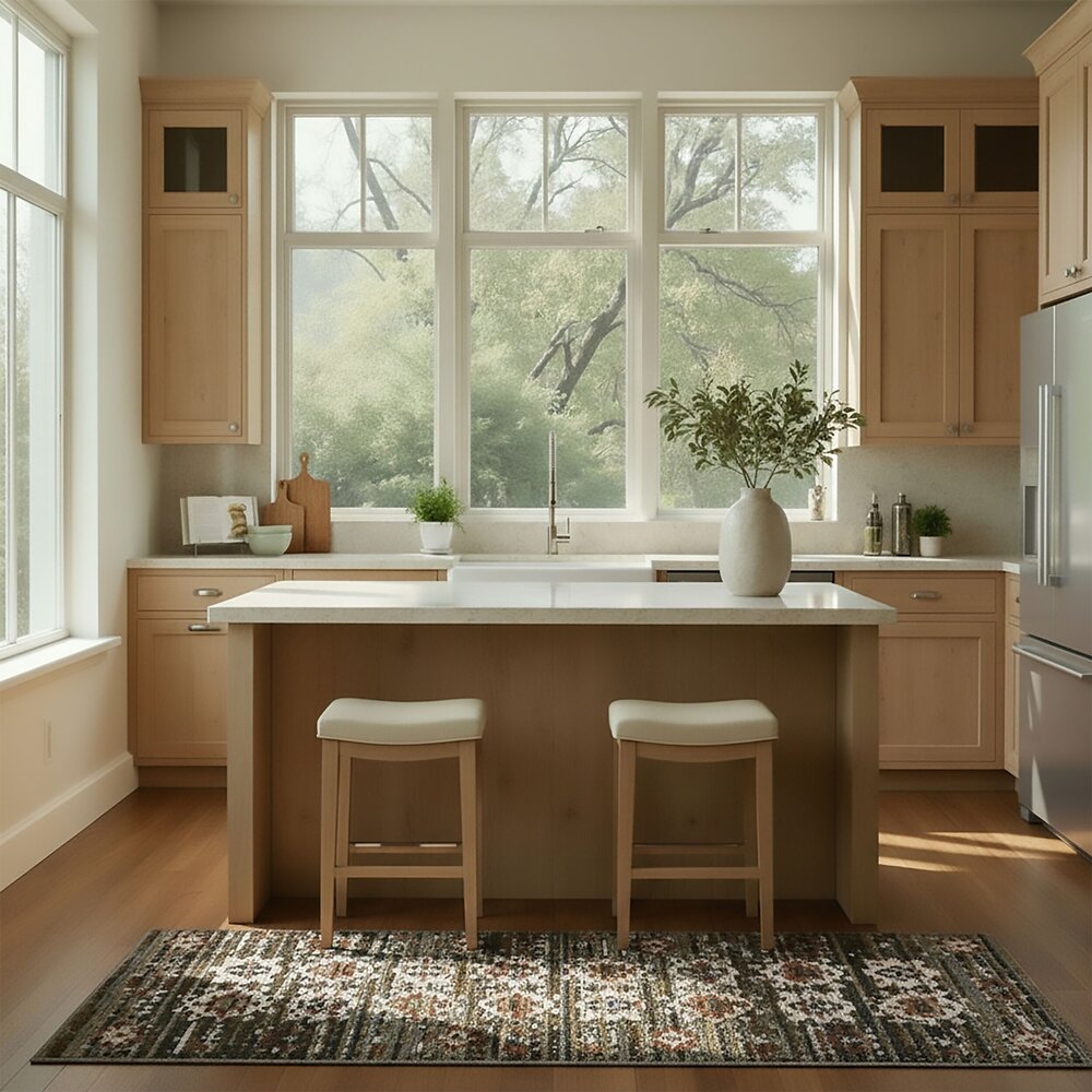 Vintage loper - Gia Global Groen Vintage loper - Gia Global Groen