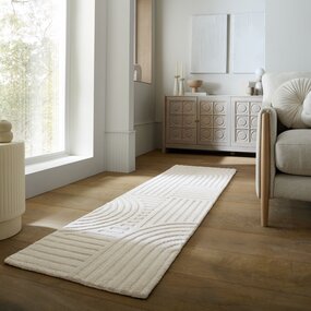 Wollen japandi loper - Zen Garden Creme