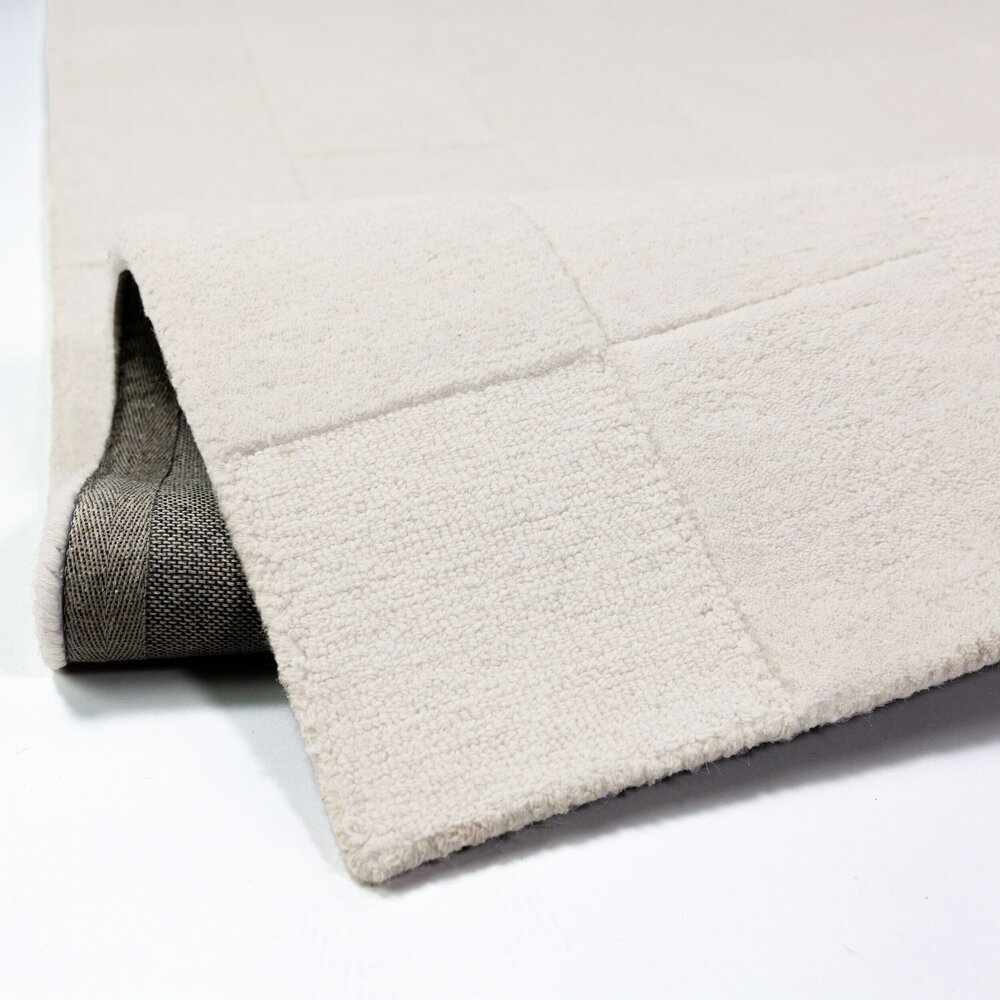 Wollen loper - Checkerboard Creme Wollen loper - Checkerboard Creme