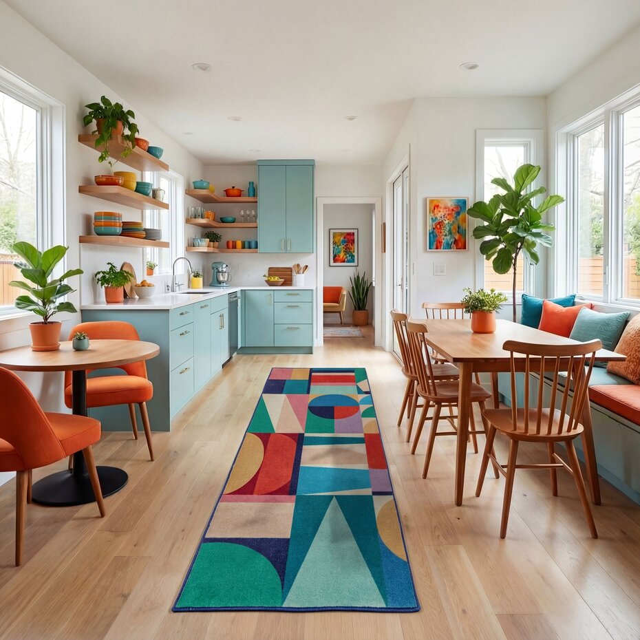 Geometrisch loper - Patchwork Geo Kleurrijk