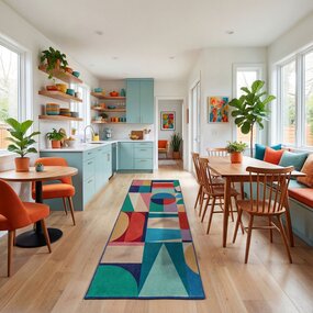 Geometrisch loper - Patchwork Geo Kleurrijk