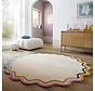 Rond wollen vloerkleed - Leo Scallop Border Creme/Multi