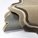 Rond wollen vloerkleed - Leo Scallop Border Beige/Taupe Rond wollen vloerkleed - Leo Scallop Border Beige/Taupe
