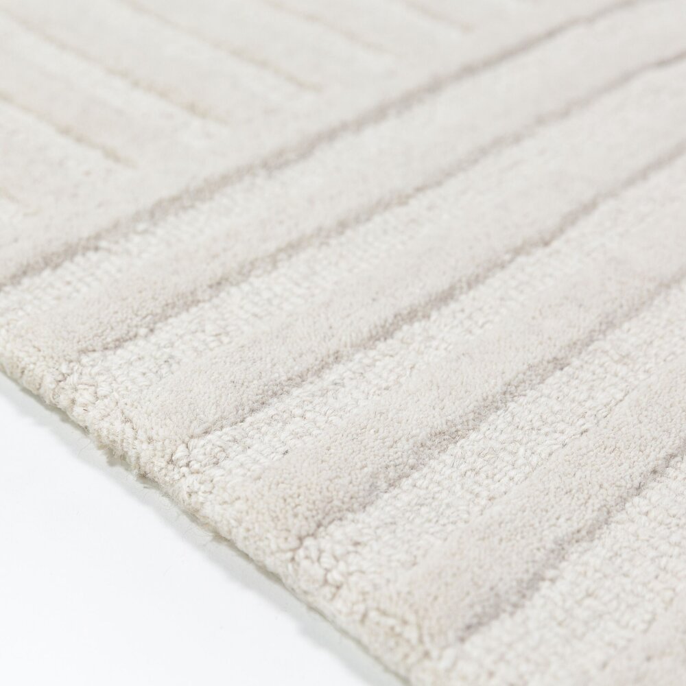 Rond wollen japandi vloerkleed - Zen Garden Creme