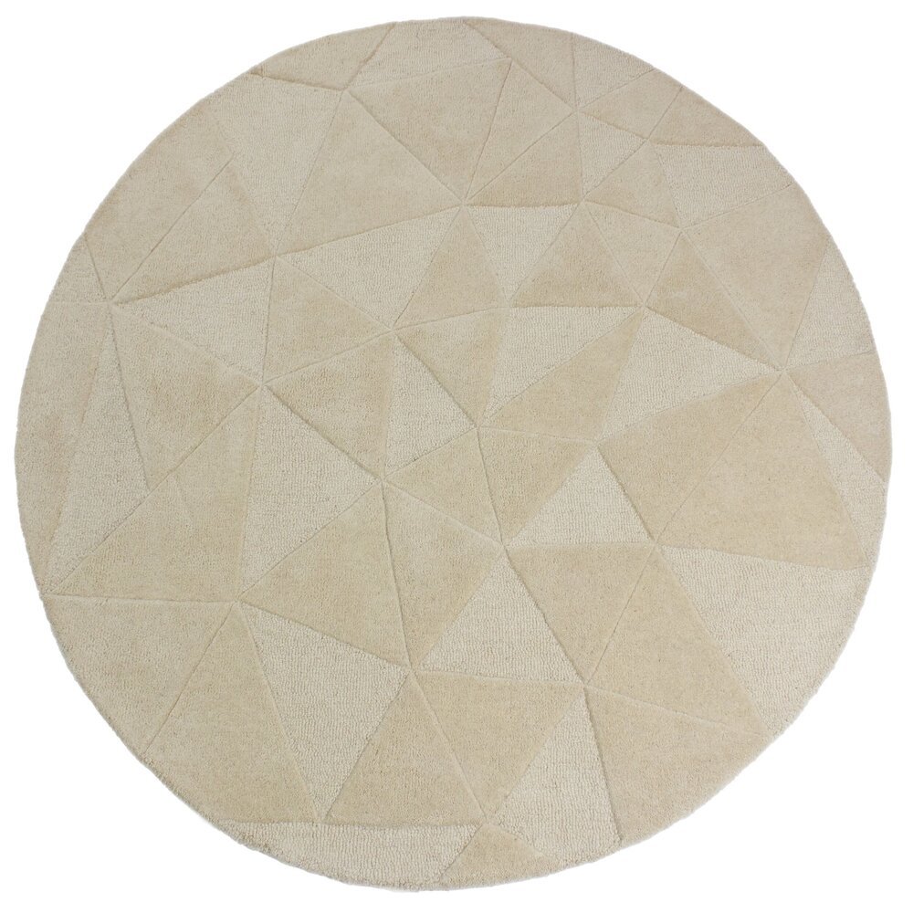 Rond wollen vloerkleed - Shard Naturel/Beige Rond wollen vloerkleed - Shard Naturel/Beige