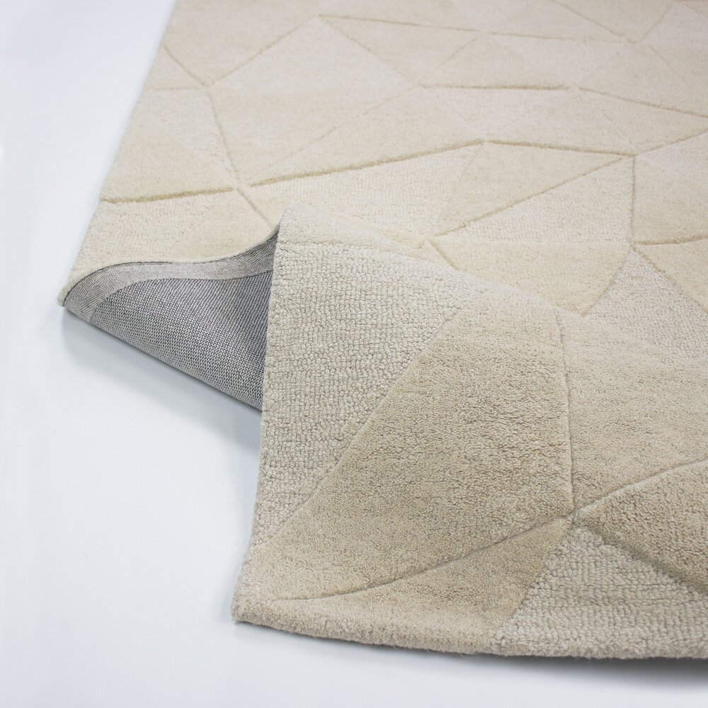 Rond wollen vloerkleed - Shard Naturel/Beige Rond wollen vloerkleed - Shard Naturel/Beige