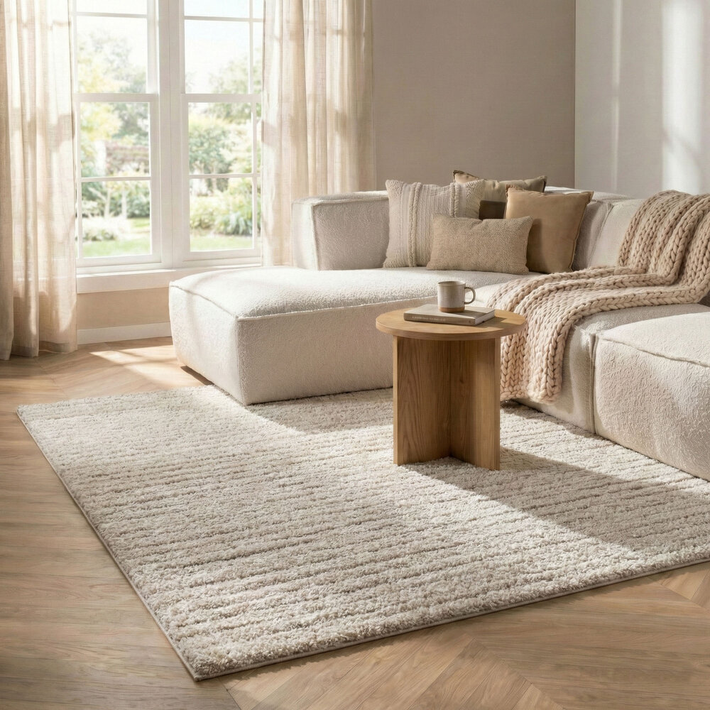 Hoogpolig shaggy vloerkleed - Senso Beige Hoogpolig shaggy vloerkleed - Senso Beige