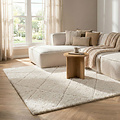 Hoogpolig shaggy vloerkleed - Senso Scandinavisch Creme