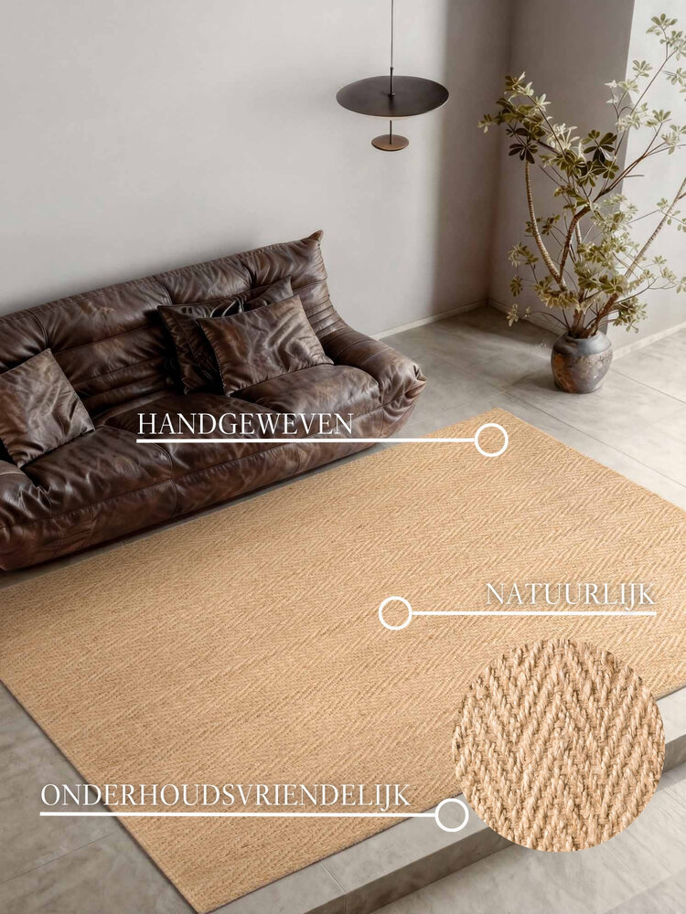 Jute vloerkleed - Mirabelle Naturel Jute vloerkleed - Mirabelle Naturel